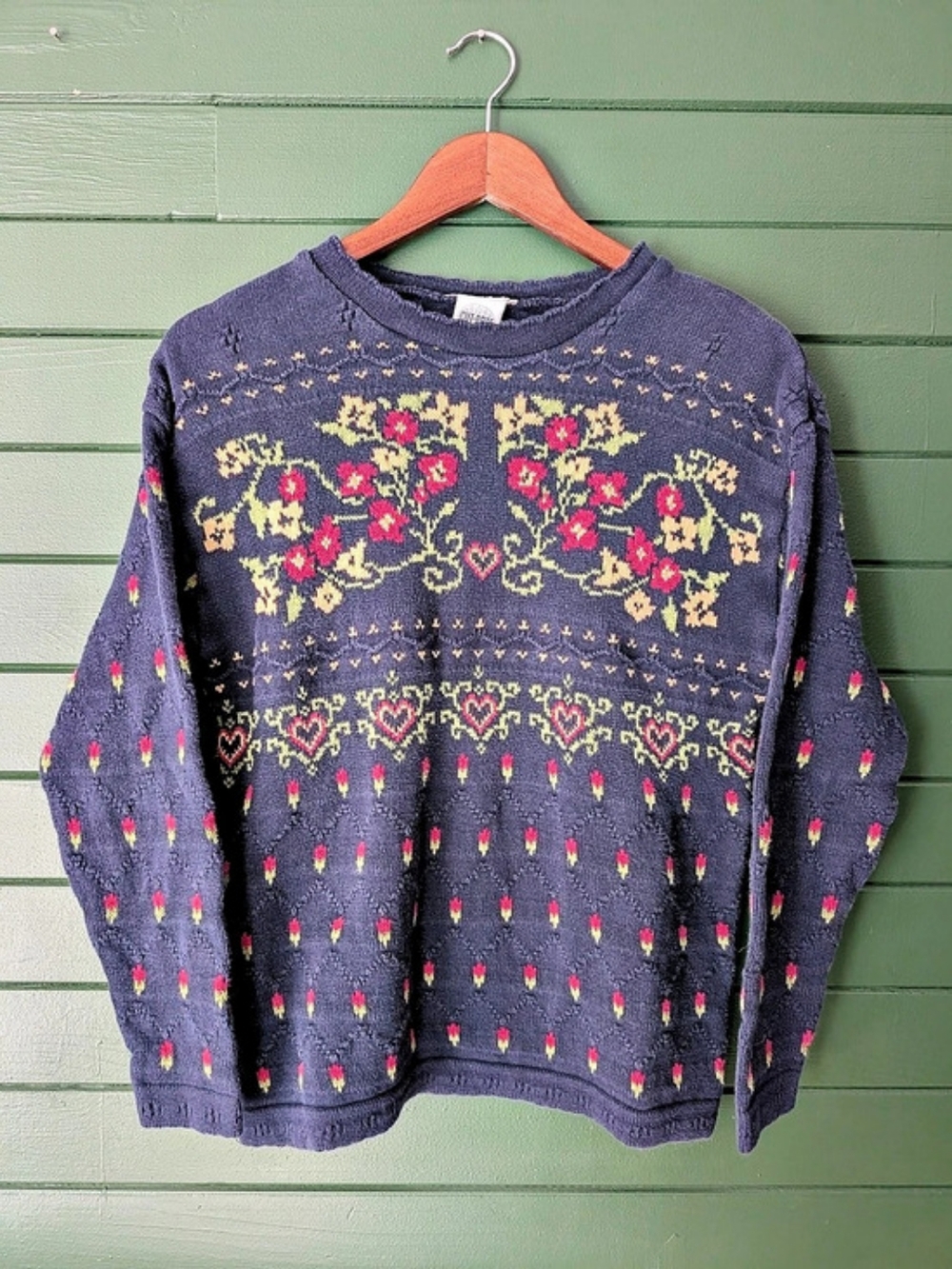 Vintage Cotton Floral Crewneck Sweater